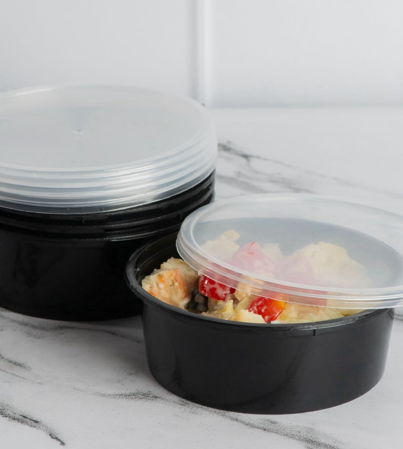 500 ML Black Round Container