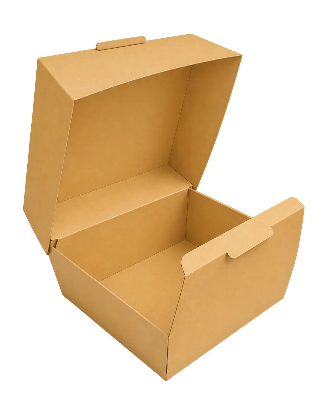 Brown Kraft Paper Clamshell Food Box 4 x 4 x 3.15 Inch