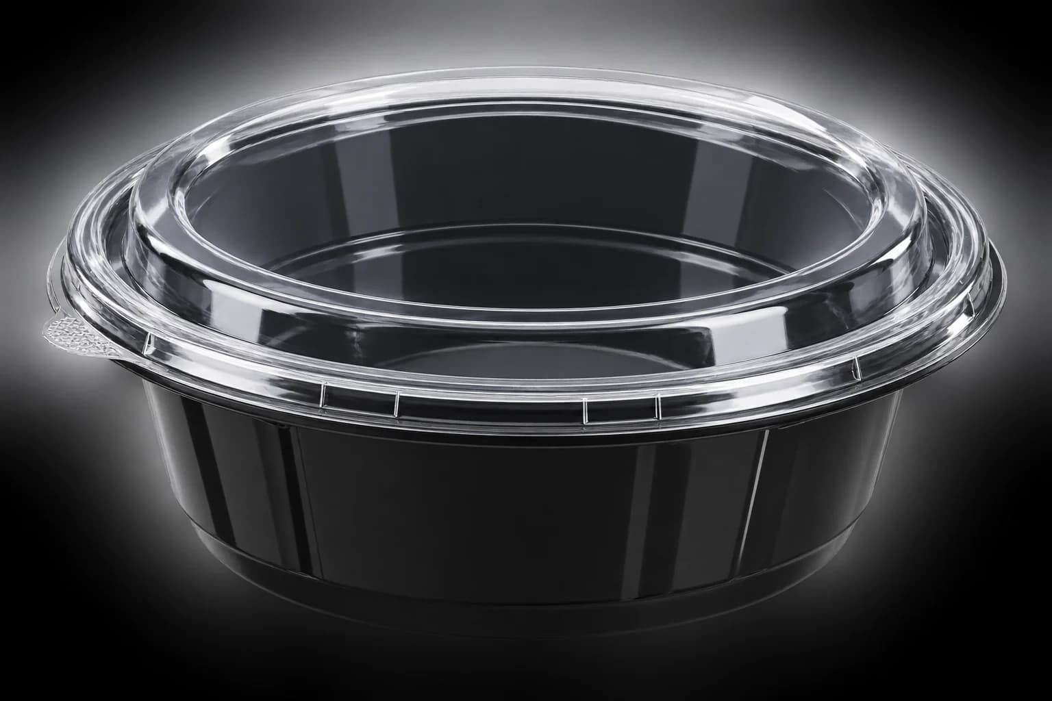 Round Container - Black premium container presentation