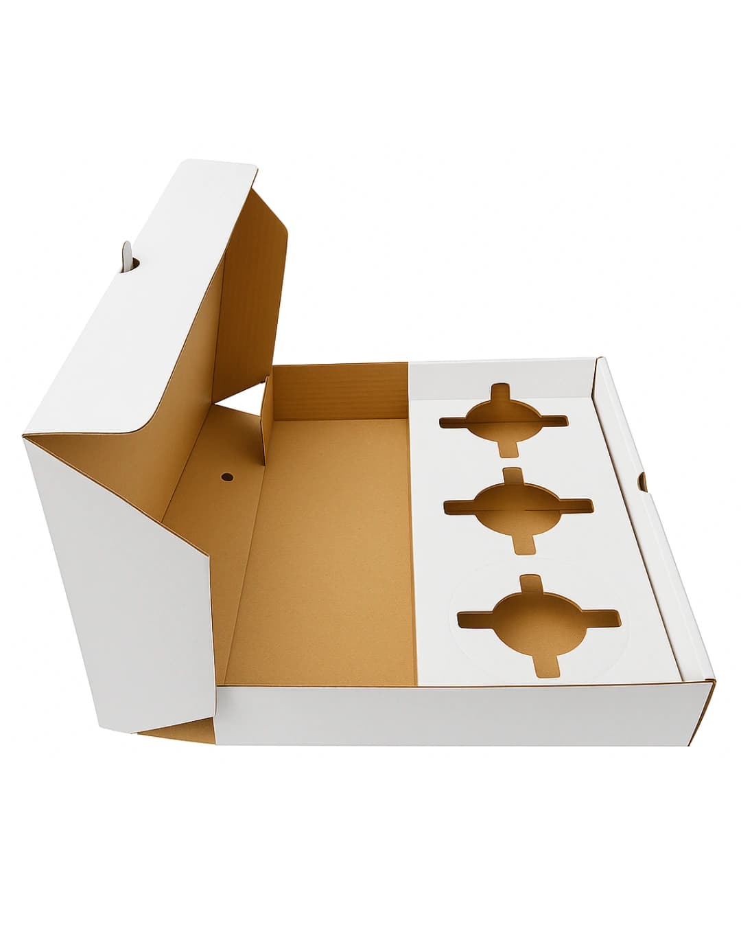 3 Ply Corrugated Top White Kraft Paper Dosa Box 13.75 x 9.25 x 3 Inch